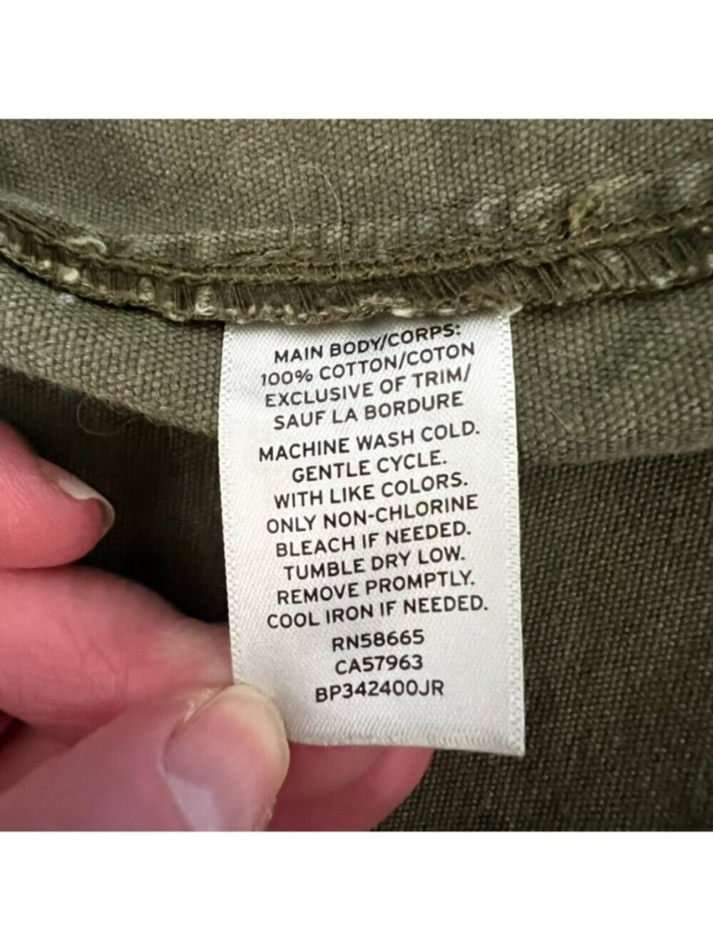 Y2K BP Olive Utility Jacket Boho Soft Grunge Military Edgy Layering Sz S - Picture 8 of 11